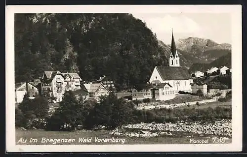 AK Au im Bregenzer Wald, Ortsansicht mit Kirche