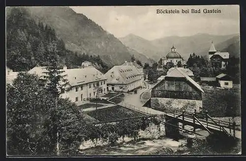 AK Böckstein b. Bad Gastein, Strassenpartie mit Kirche