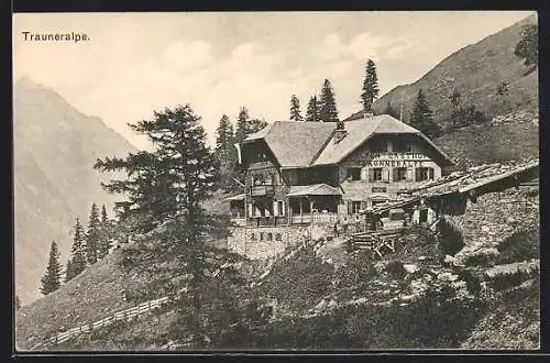 AK Bruck /Pinzgau, Gasthaus auf der Trauneralpe