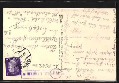 AK St. Michael i. L., Teilansicht mit Kirche im Schnee