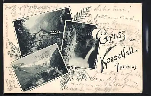 AK Kaprun, Kesselfall-Alpenhaus, Kesselfall, Blick über den Moserboden