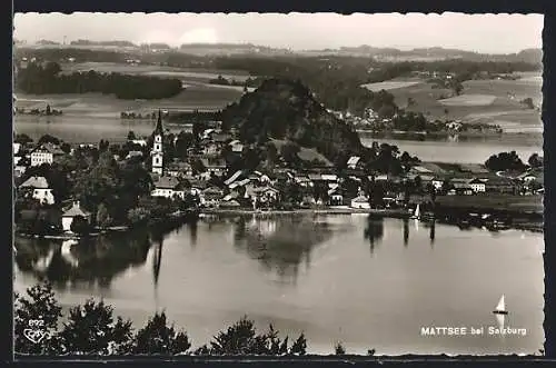 AK Mattsee bei Salzburg, Ortsansicht aus der Vogelschau