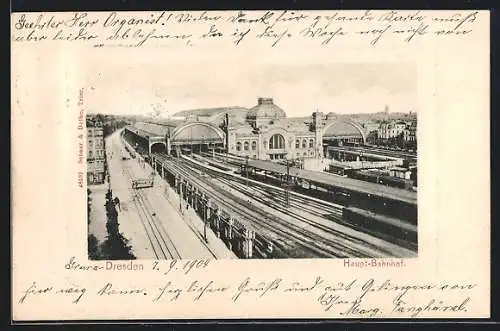 AK Dresden, Gleise am Hauptbahnhof