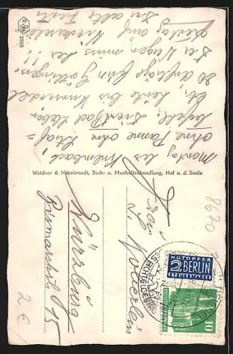 AK Hof, Strassenpartie in der Altstadt