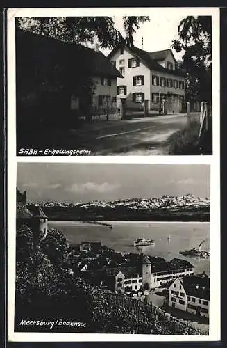 AK Meersburg /Bodensee, Saba-Erholungsheim, Uferpartie
