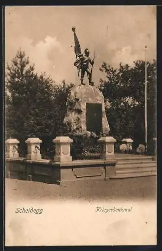 AK Scheidegg, Partie am Kriegerdenkmal