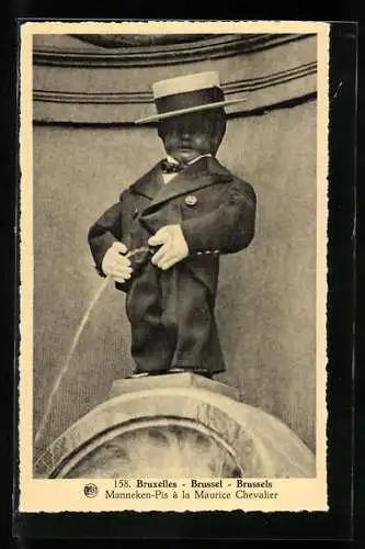 AK Bruxelles, Manneken-Pis à la Maurice Chevalier, Toilettenhumor