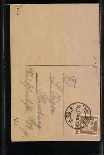 AK Herr in Anzugjacke mit Stock, Neujahrsgruss, Scherz