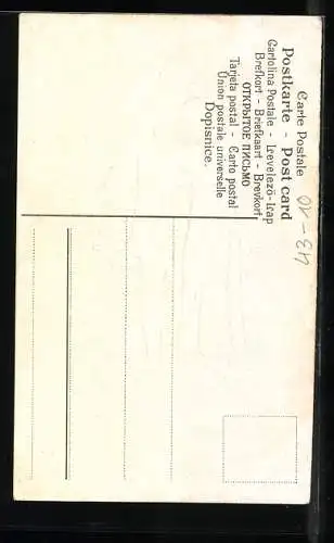 Präge-AK Morgen muss ich fort von hier..., Frau umarmt Mann