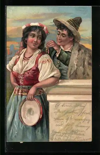 AK Junges Paar in italienischer Tracht