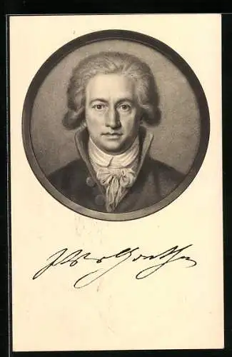 Künstler-AK Johann Wolfgang von Goethe, Portrait aus dem Jahr 1791