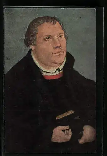 AK Martin Luther mit Buch in der Hand, Porträt