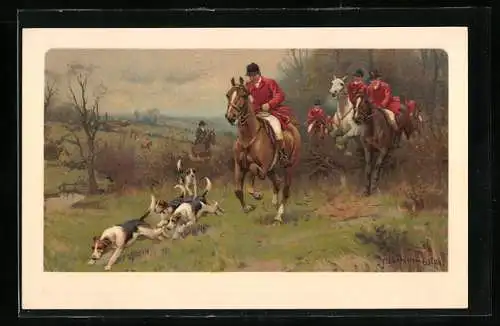 AK Jäger mit Jagdhunden