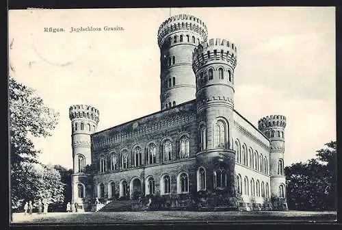 AK Binz, Ansicht mit Jagdschloss Granitz