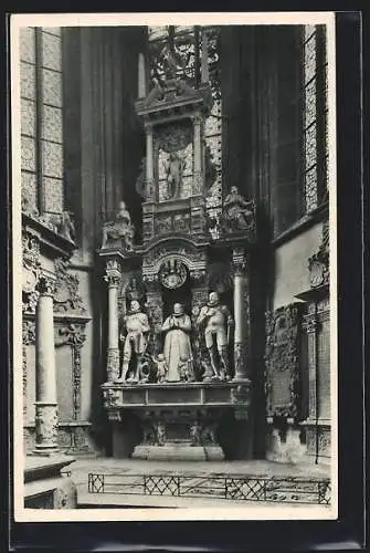AK Wertheim / Mai, Grabdenkmal im Chor der protest. Kirch, Michael III. letzter Graf v. Wertheim, Katharina v. Stollberg