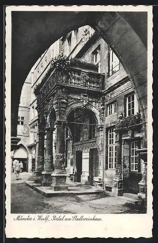 AK Münster i. Westf., Portal am Stadtweinhaus