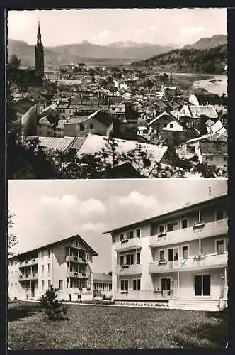 AK Bad Tölz, Gesamtansicht, Bundesbahn-Sozialwerk Haus Isarwinkel