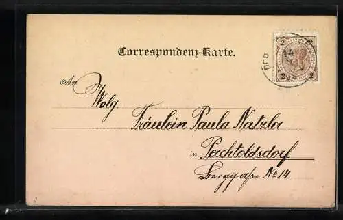Lithographie Perchtoldsdorf, Geschäft von Kaufmann Schuller, Josefswarte auf dem Föhrenberg, Marien-Säule