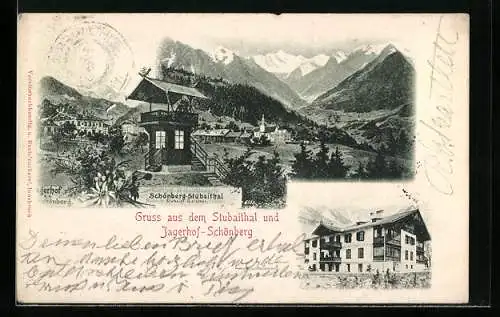 AK Schönberg-Stubaithal, Jagerhof-Schönberg, Mehrfachansicht
