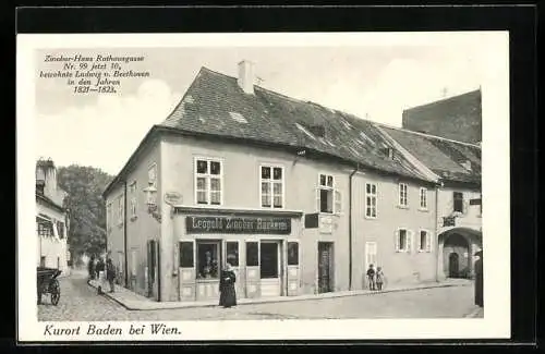 AK Baden bei Wien, Bäckerei Leopold Zinober