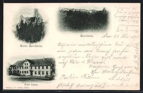 AK Zavelstein, Hotel Lamm und Ruine