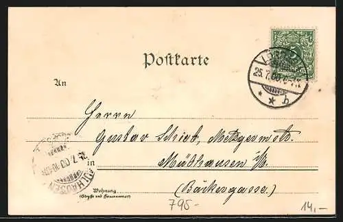 Lithographie Lörrach, Schloss Rötteln, Gr. Bezirksamt, Totalansicht