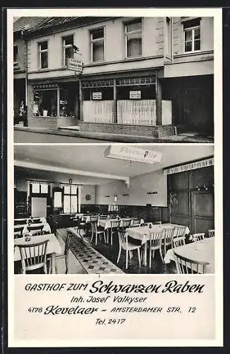 AK Kevelaer, Gasthof zum Schwarzen Raben von Josef Valkyser in der Amsterdamer Strasse 12