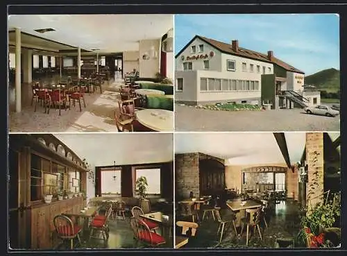 AK Kleinaspach, Gasthof-Cafe Sonnenhof, Bes.Fam.Ferber, Äusseres und Inneres