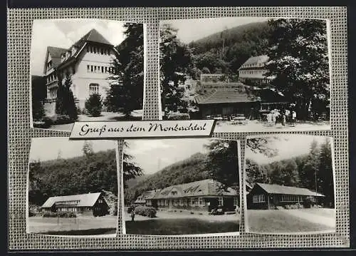 AK Bad Liebenzell, Gaststätte Julius Kunz im Monbachtal, Gebäudeansichten