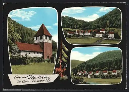 AK Kentheim /Kr. Calw, Kirche, Teilansichten