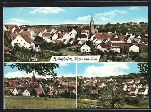 AK Wimsheim /Kr. Leonberg, Teilansicht mit Kirche, Ortspartie