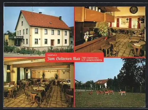 AK Unterkirchberg / Illertissen, Gasthaus Zum goldenen Rad, Innenansichten