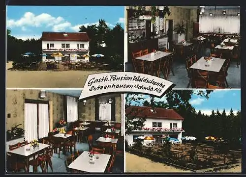 AK Sotzenhausen /Schwäb. Alb, Gasthaus-Pension Waldschenke, Innenansichten