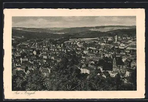 AK Aue i. Erzgeb., Teilansicht mit Kirche