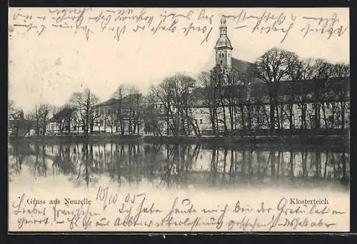 AK Neuzelle, Klosterteich mit Kirche