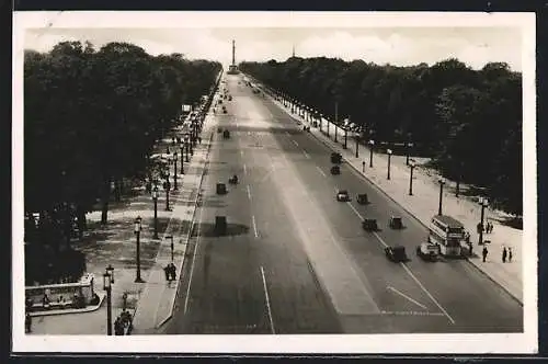 AK Berlin-Tiergarten, Ost-West-Achse mit Bus