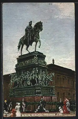 Künstler-AK Berlin, Denkmal Friedrich des Grossen