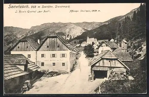AK Seewiesen, L. Kains Gasthof zur Post, Aflenzer Starizen