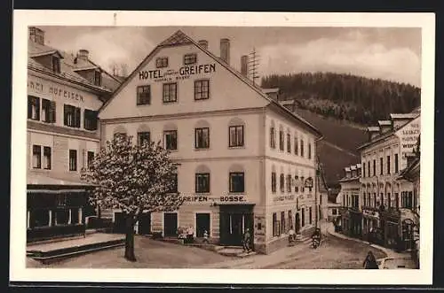 AK Mariazell, Hotel zum Gold. Greifen, Neustädtergasse 75