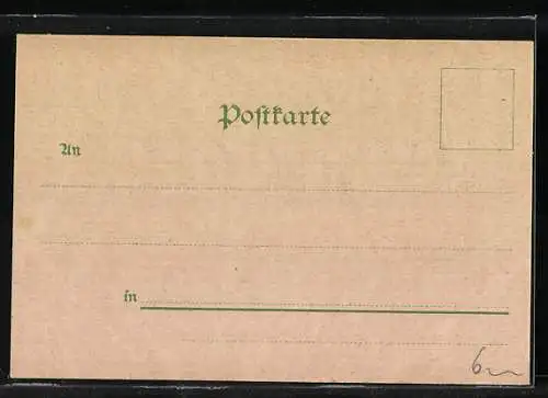 Lithographie Baden-Baden, Teilansicht vom Schloss Solms aus