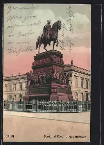 AK Berlin, Denkmal Friedrich des Grossen