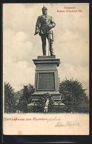 AK Berlin-Spandau, Denkmal Kaiser Friedrich III.