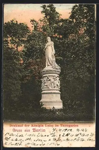 AK Berlin, Denkmal der Königin Luise im Tiergarten