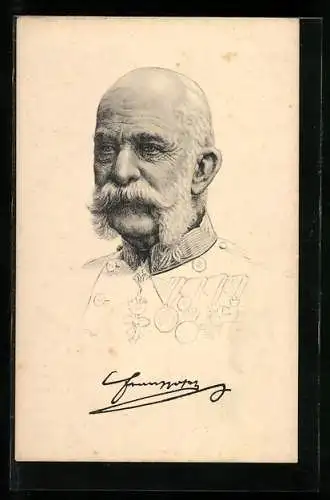 AK Kaiser Franz Josef I. von Österreich in Uniform