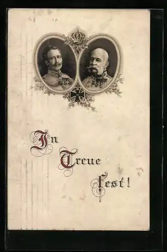 AK Zweibund, Kaiser Franz Josef I. von Österreich und Kaiser Wilhelm II.
