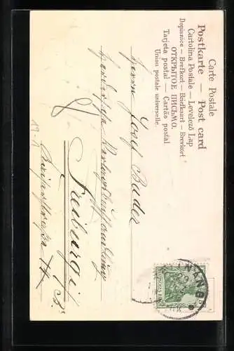 AK zwei Engel öffnen eine Münzrolle, Geld, Neujahr