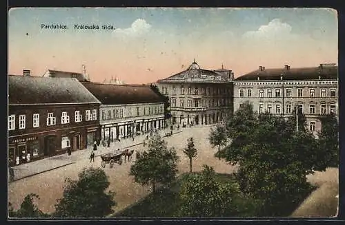 AK Pardubice, Královska trída, Blick auf Strasse