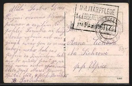 AK Pardubice, Královska trída, Blick auf Strasse