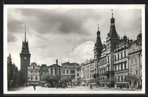 AK Pardubitz, Ortspartie mit Kirche