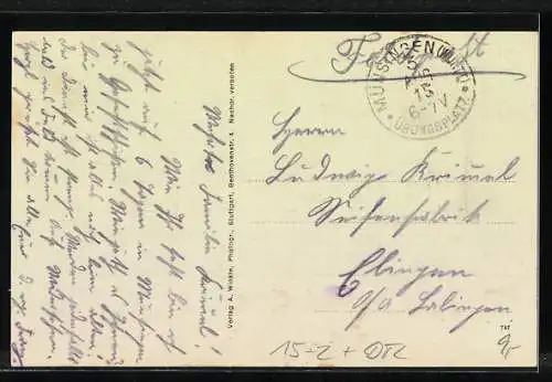 AK Münsingen, Zeppelin über dem Barackenlager